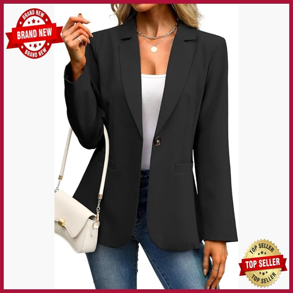 Slim Fit Blazer with Pockets, Lightweight Work Jacket for Office